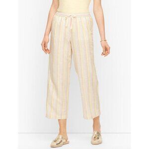Talbots Women's Casual Cropped Pull On Pants Multi Color Stripes Size X